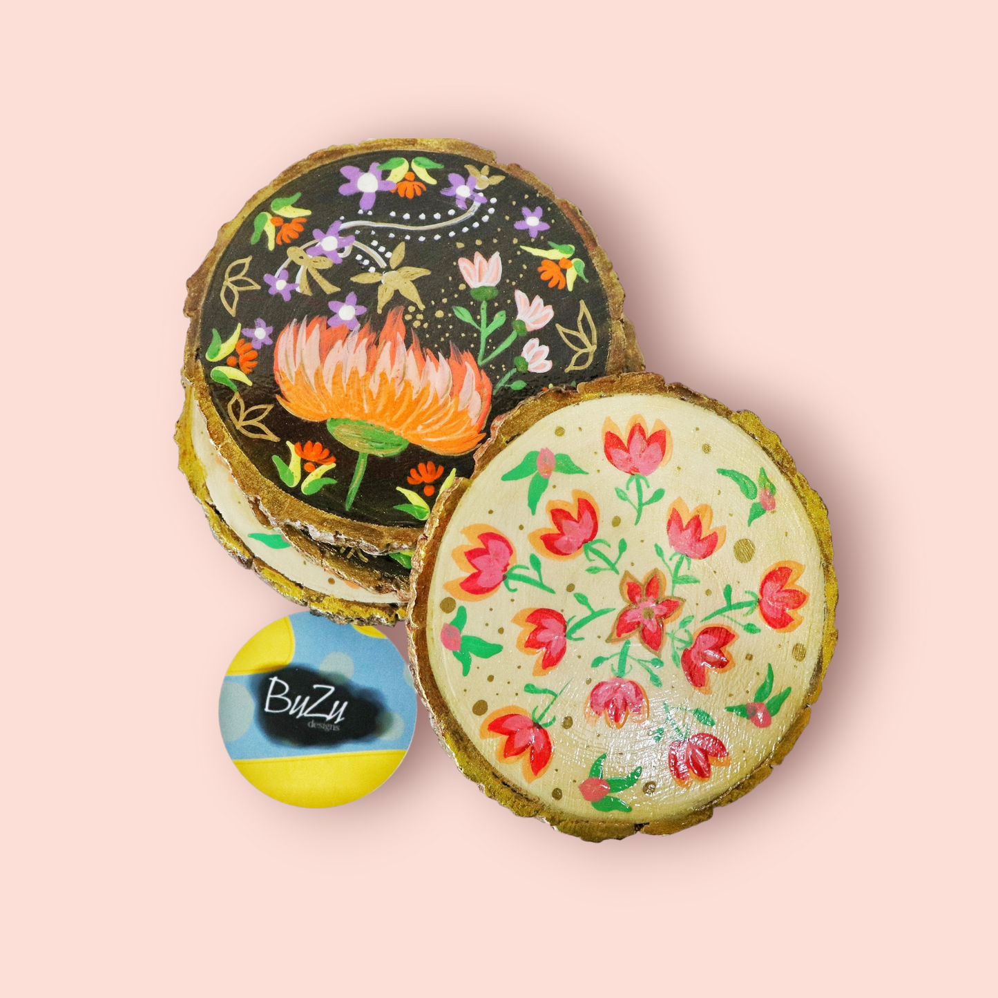Wooden Hand-painted Coasters