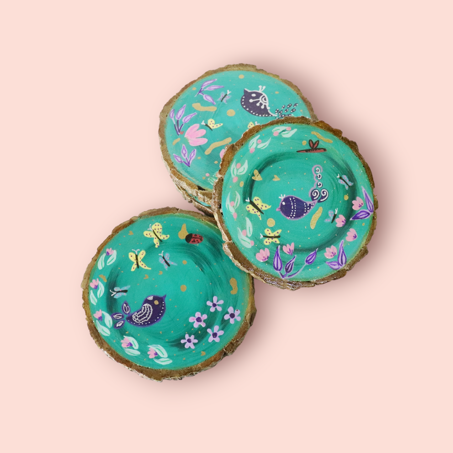 Wooden Hand-painted Coasters