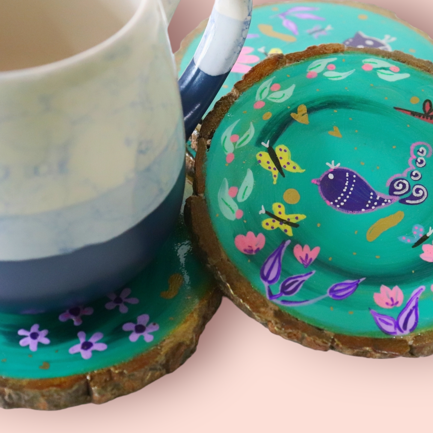 Wooden Hand-painted Coasters