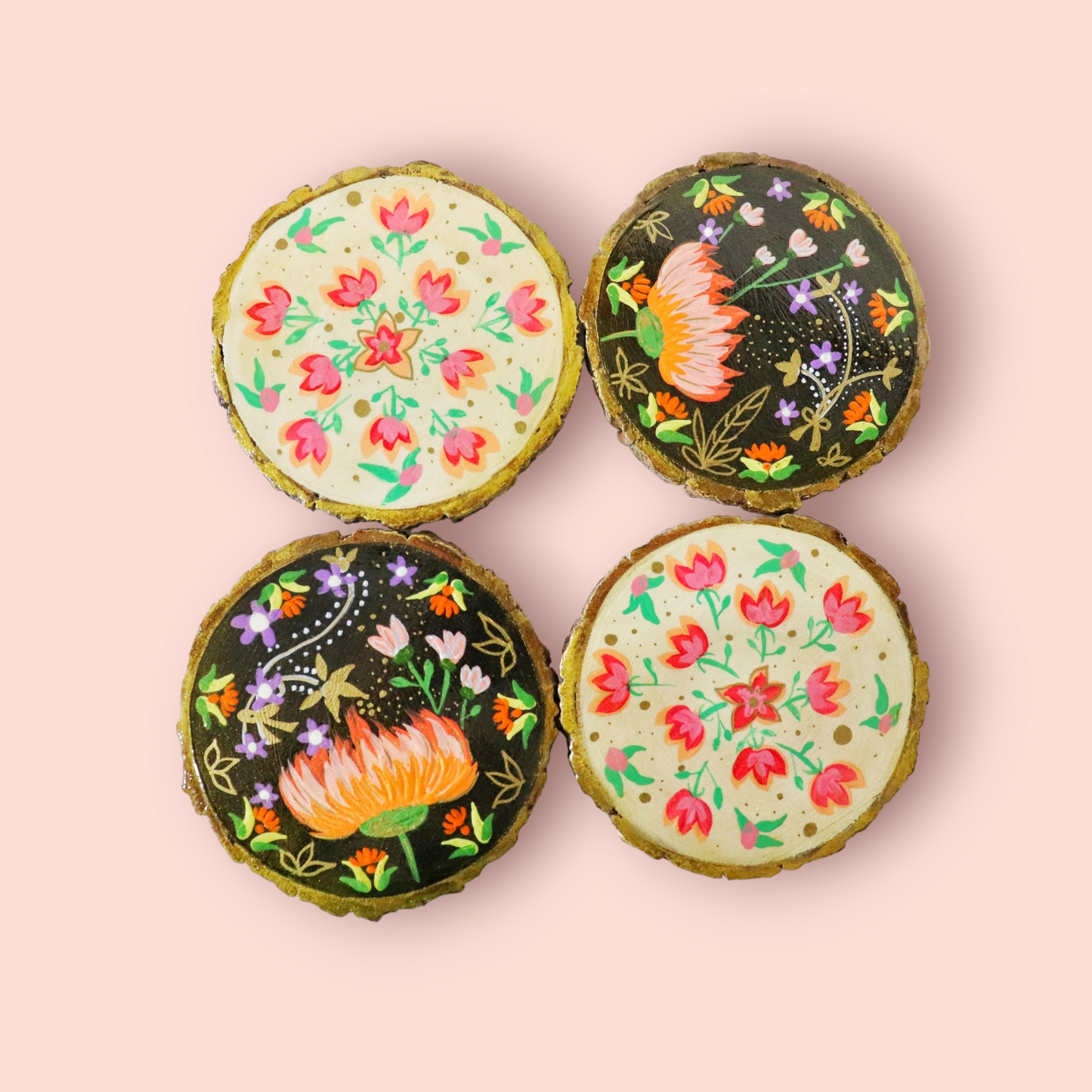 Wooden Hand-painted Coasters
